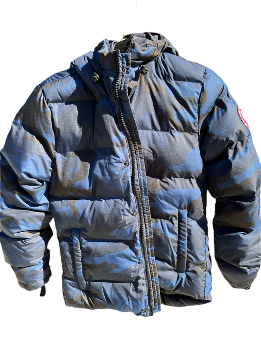 Blue Camo Puffer Coat