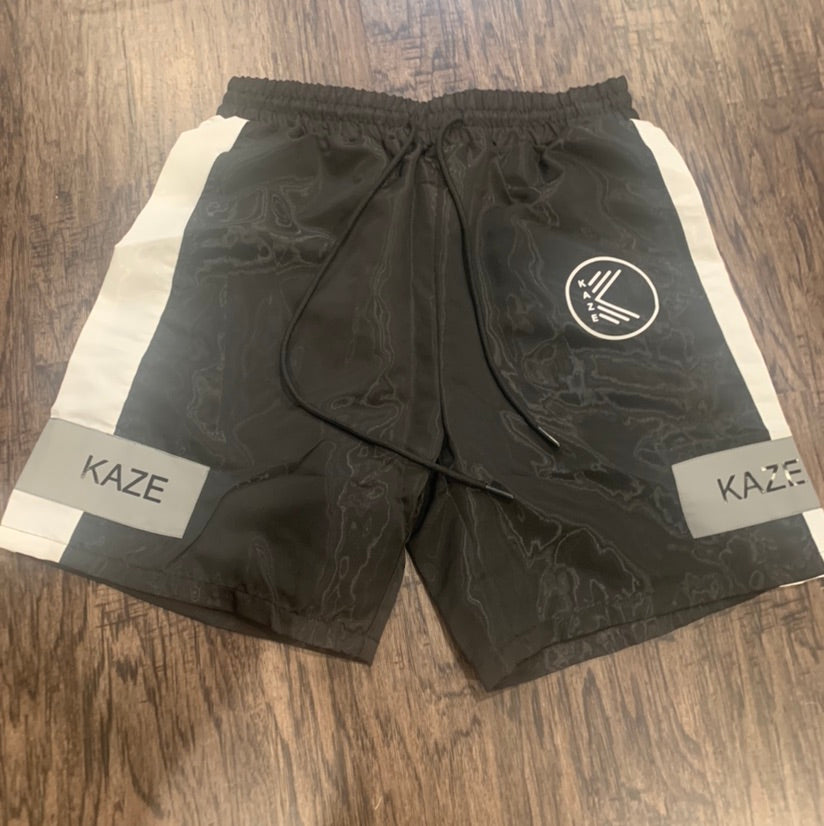 Black and White KAZE Shorts
