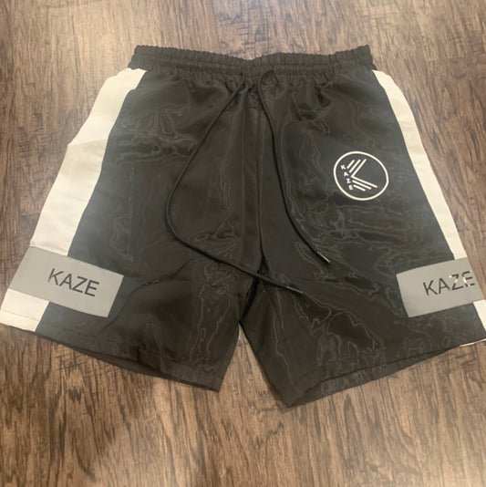 Black and White KAZE Shorts