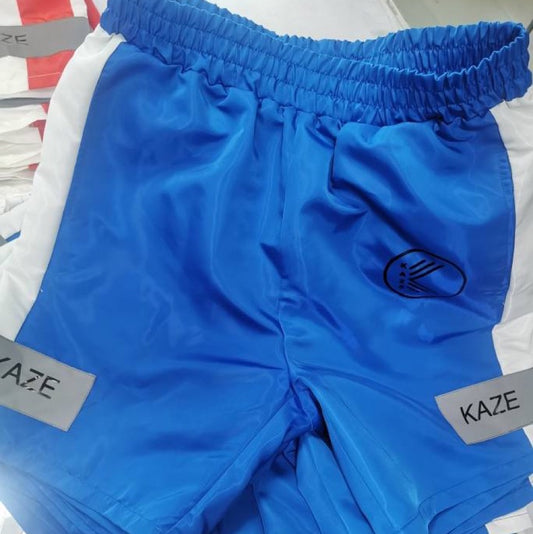 Blue and White KAZE Shorts