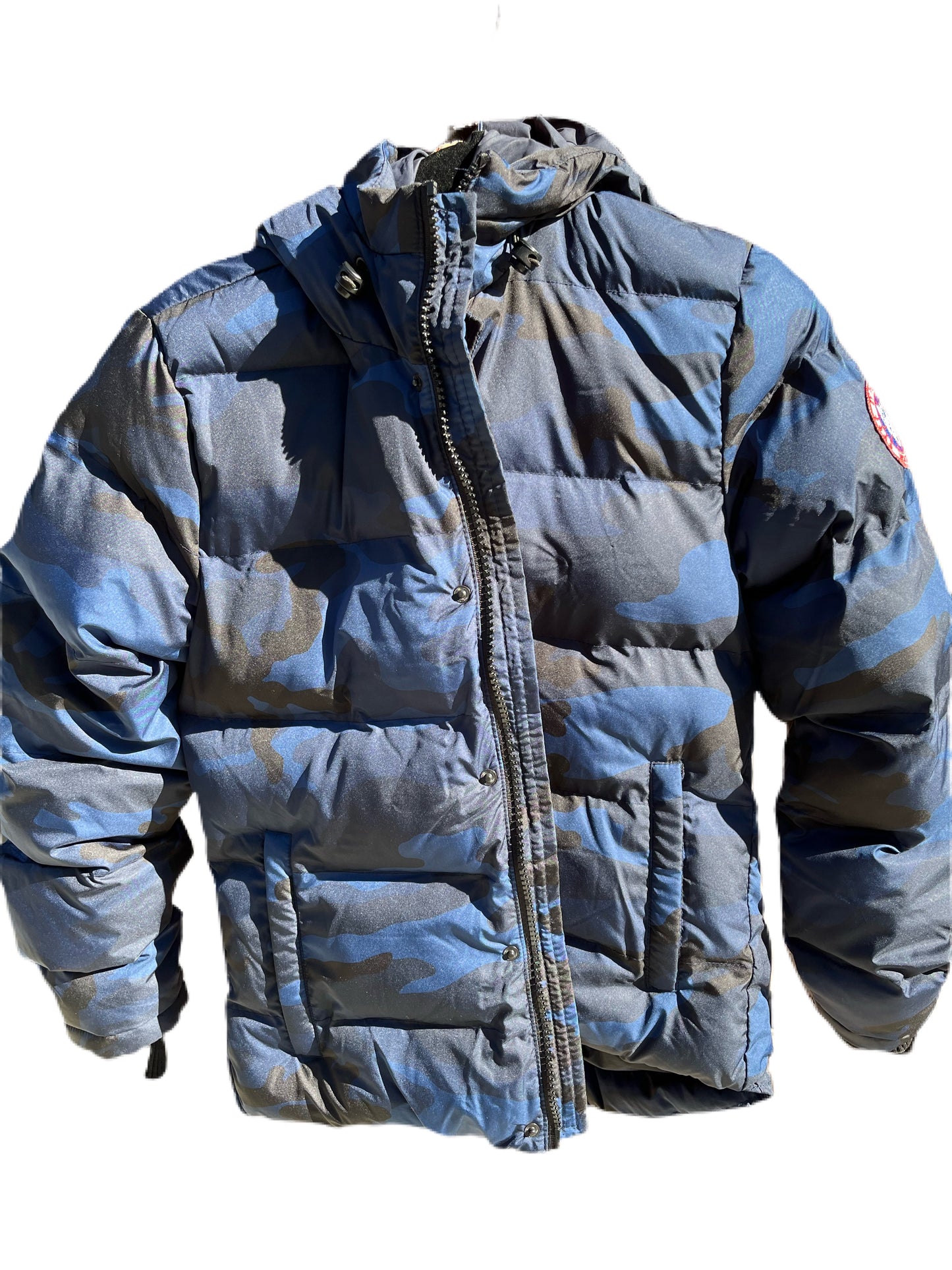 Blue Camo  Puffer Coat