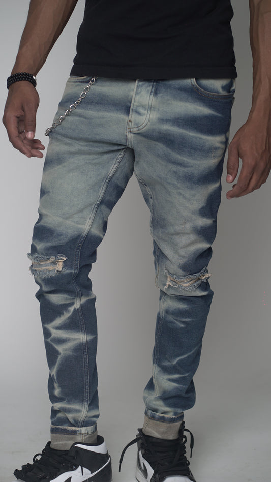 Two-Toned Denim Jeans